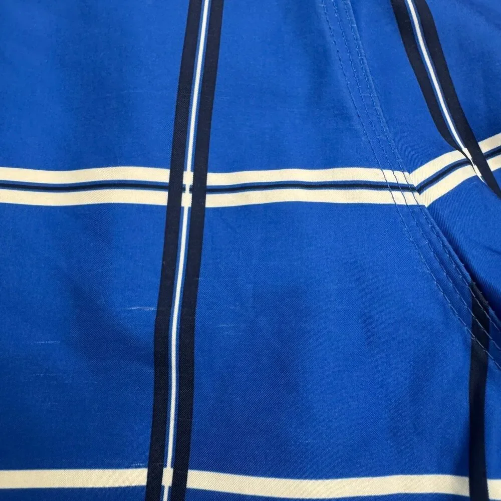 The North Face Cargo Board Shoarts Swim Trunks Mens 30 Blue Plaid Outdoor Summer